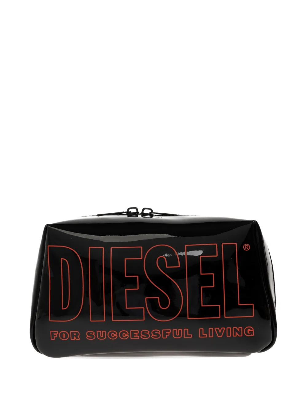 Diesel logo-print wash bag - Schwarz