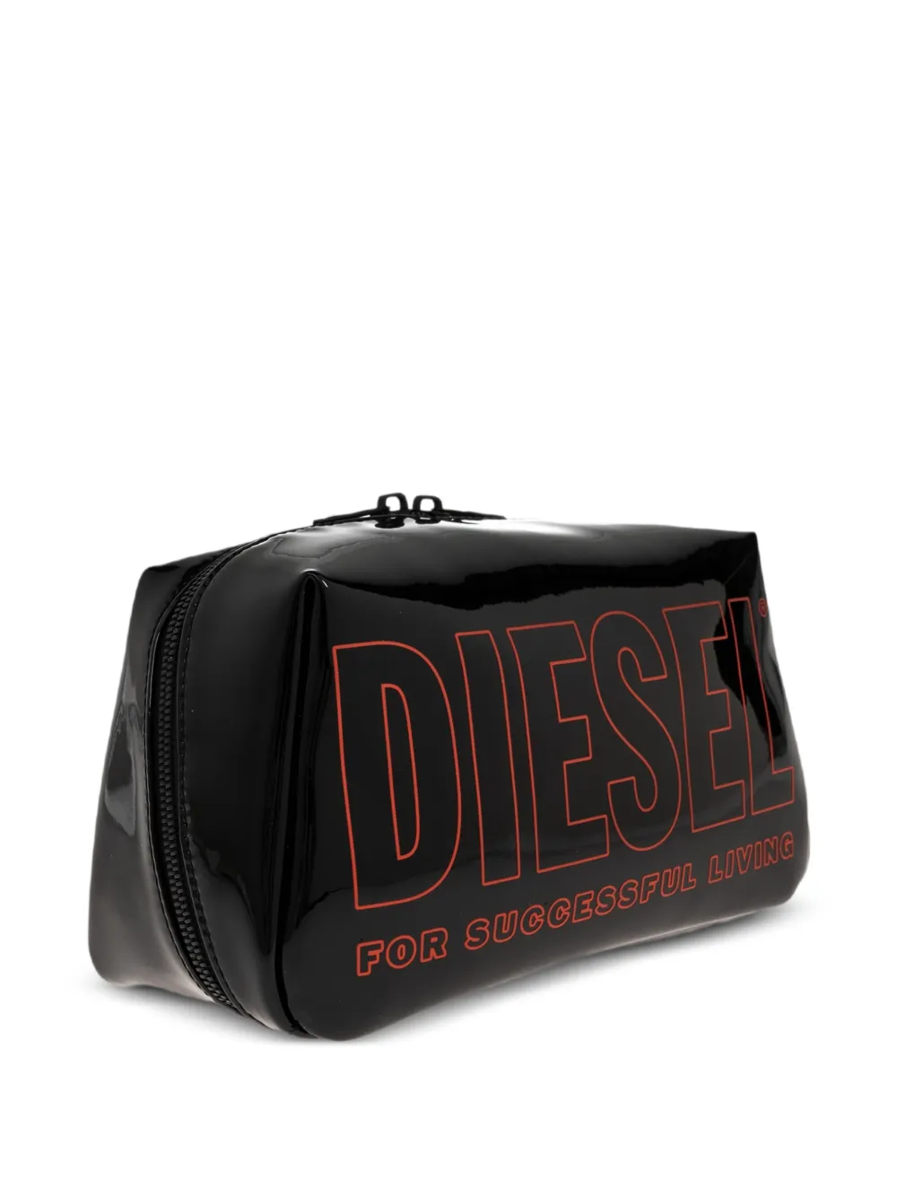 Diesel Toilettas met logoprint Zwart