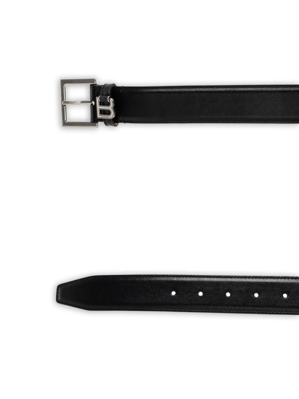 Balenciaga Leren riem met logoplakkaat Zwart