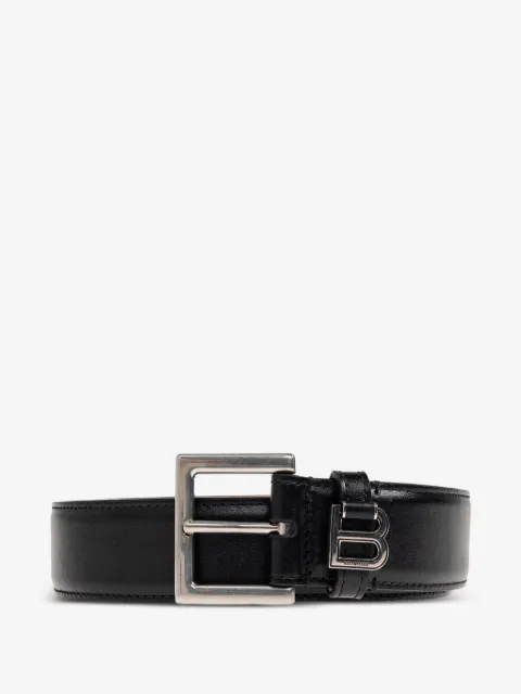 Balenciaga cinturón de piel con placa del logo