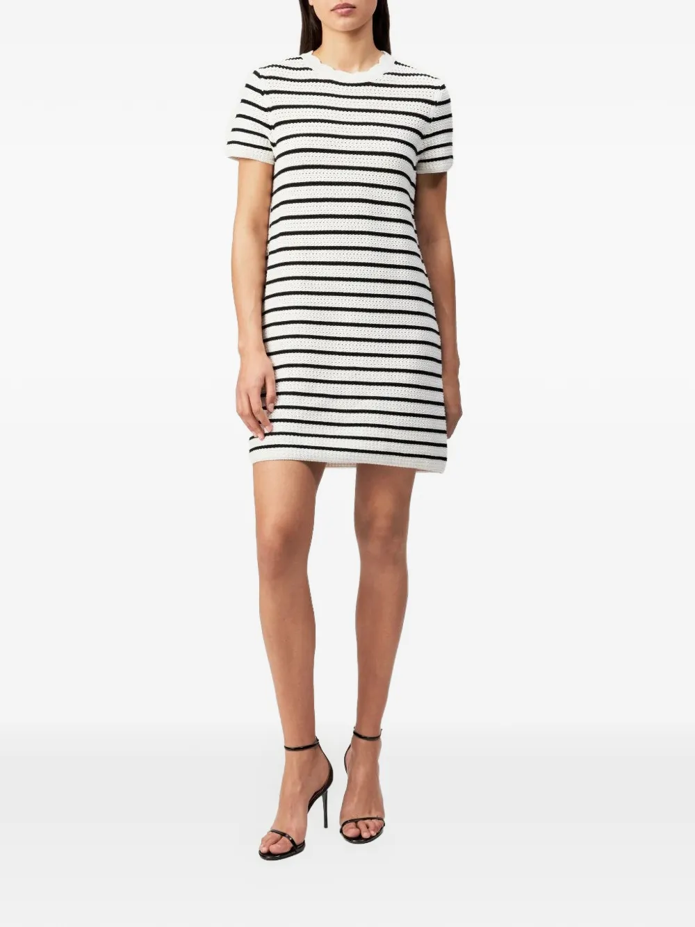 Drykorn striped pointelle-knit dress - Bianco