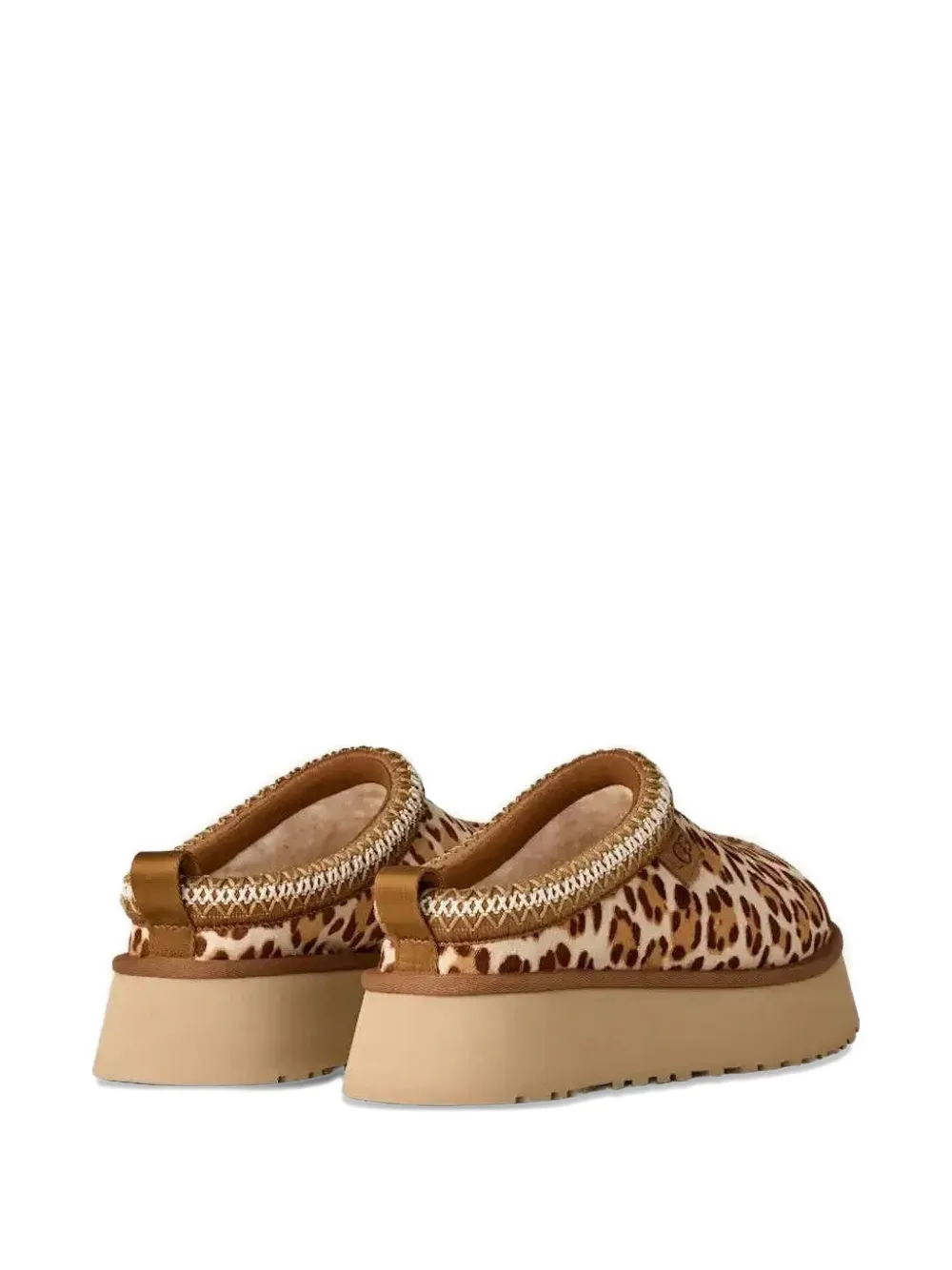UGG Tazz leopard-print leather slippers Beige