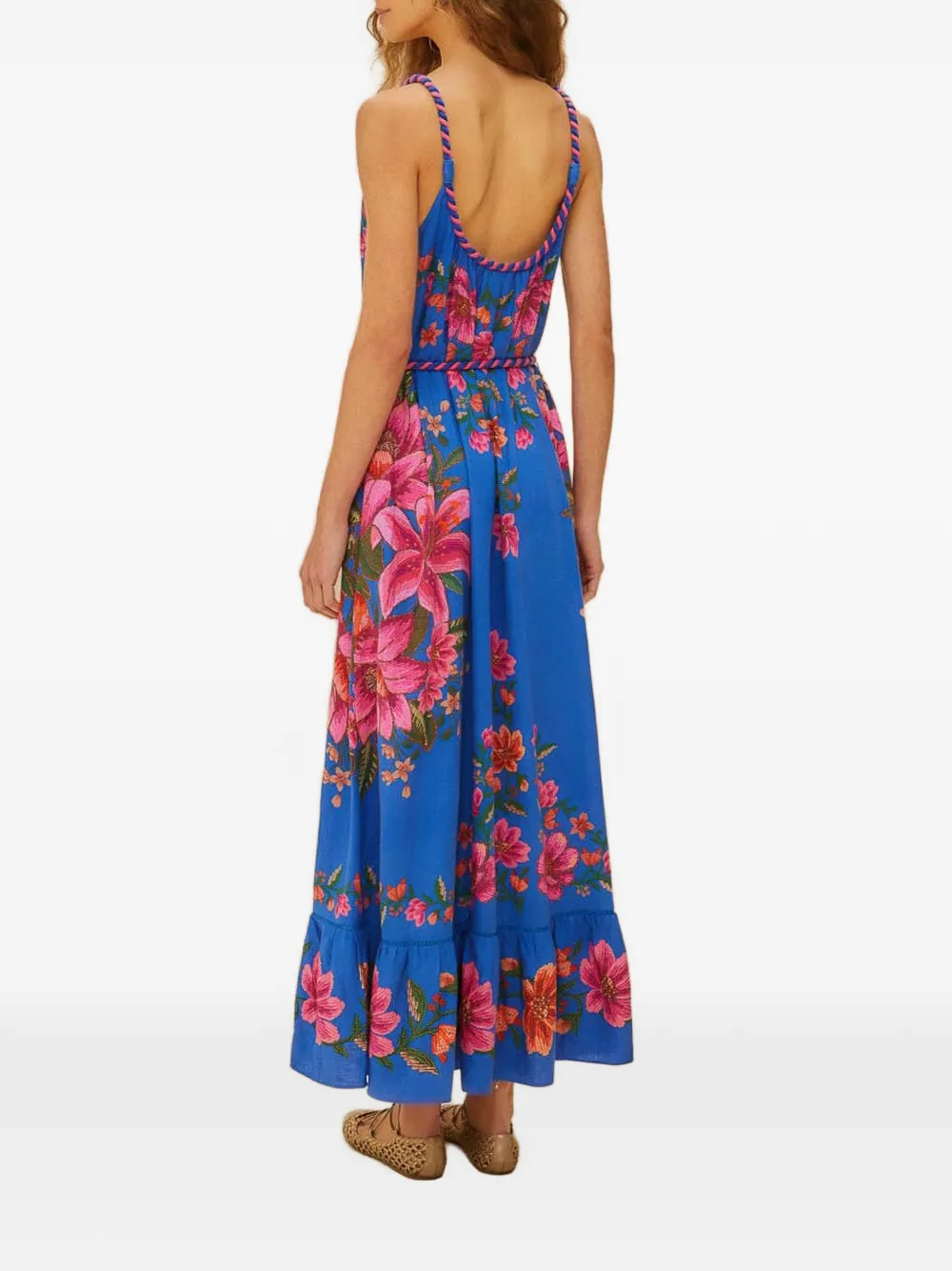 FARM Rio Maxi-jurk met bloemenprint Blauw