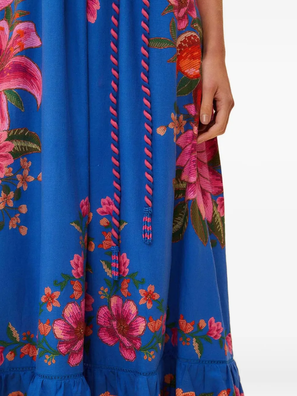 FARM Rio Maxi-jurk met bloemenprint Blauw