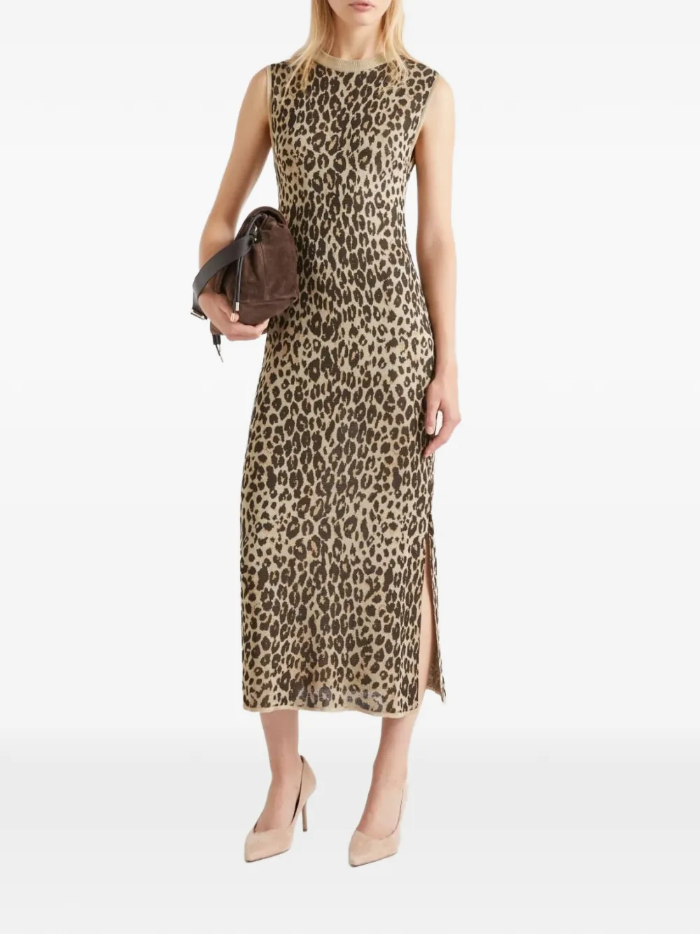 Marella leopard-print sleeveless dress - Neutrals