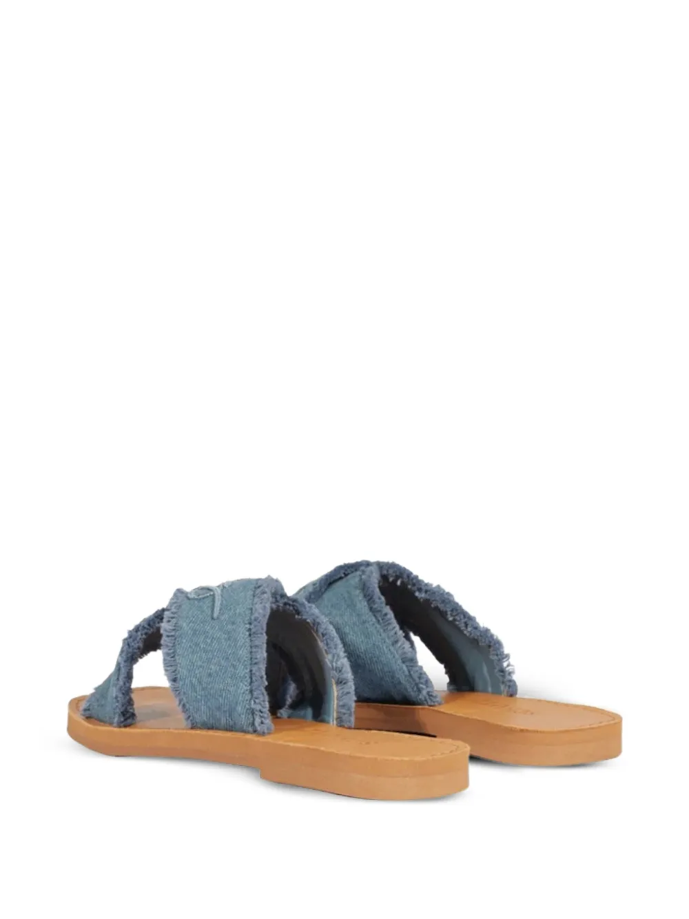 Schutz Sandalen met gekruiste bandjes en franje Blauw