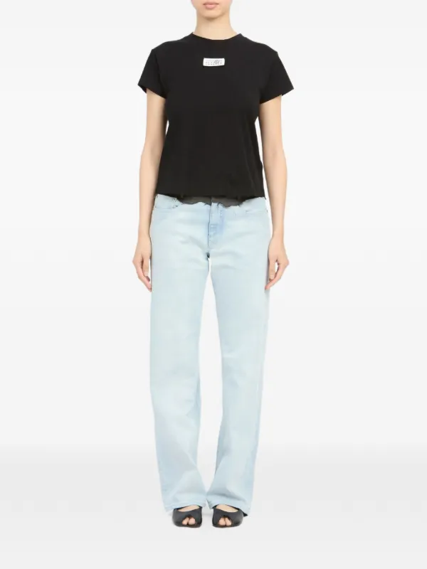 MM6 Maison Margiela ロゴパッチ Tシャツ MM6 Maison Margiela ロゴパッチ Tシャツ | ブラック | FARFETCH JP