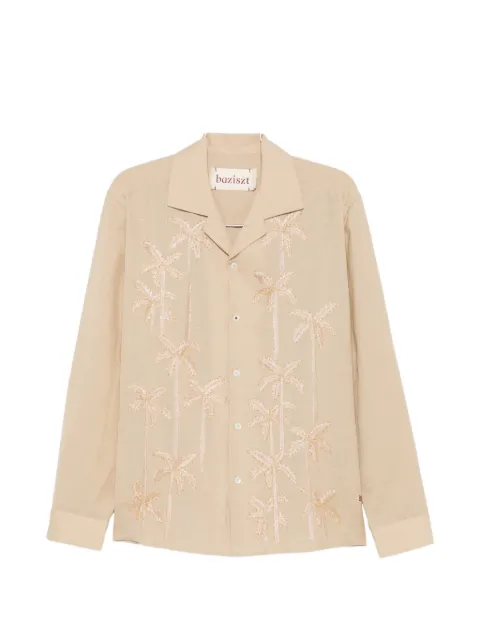 Baziszt Palm Groove camp-collar shirt