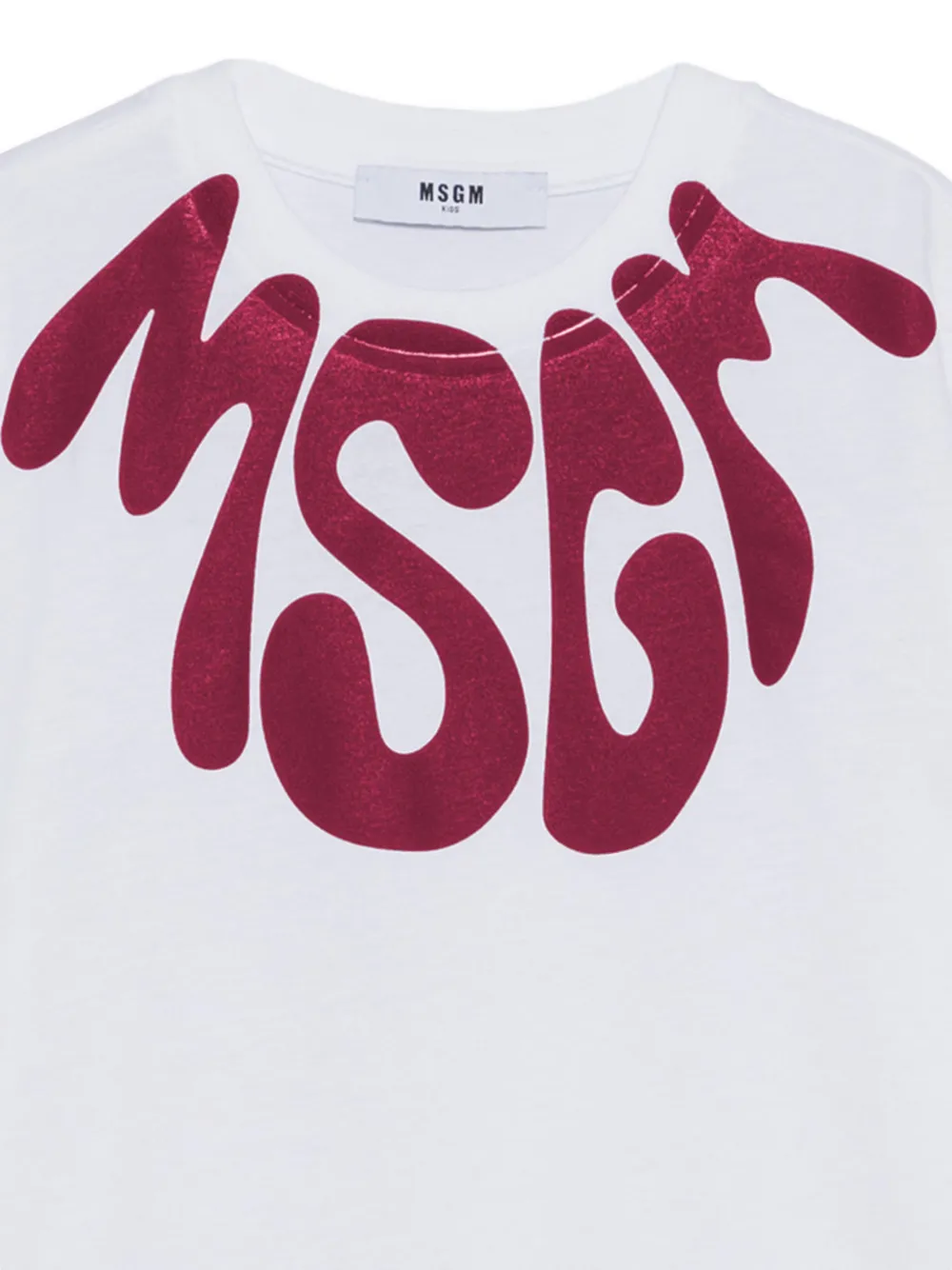 MSGM Kids Katoenen T-shirt met logoprint Wit