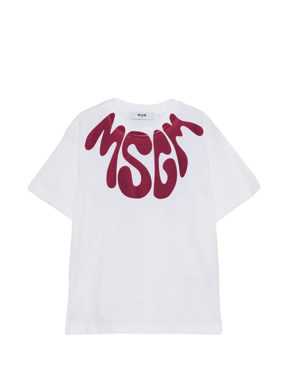 MSGM Kids logo-print cotton T-shirt - Bianco