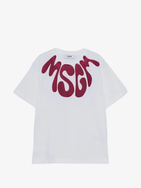 MSGM Kids تيشيرت قطن بطبعة شعار الماركة