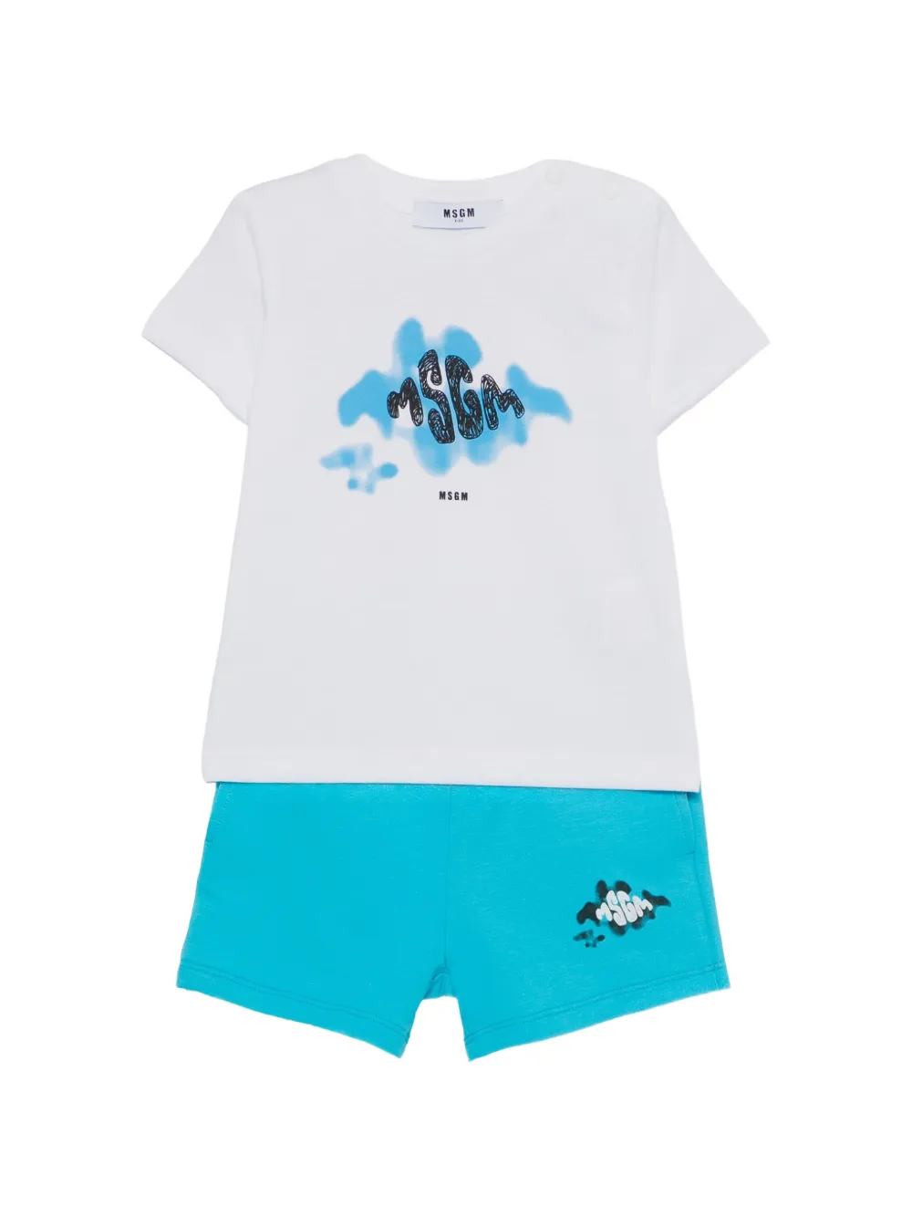 MSGM Kids logo-print cotton T-shirt set - Bianco