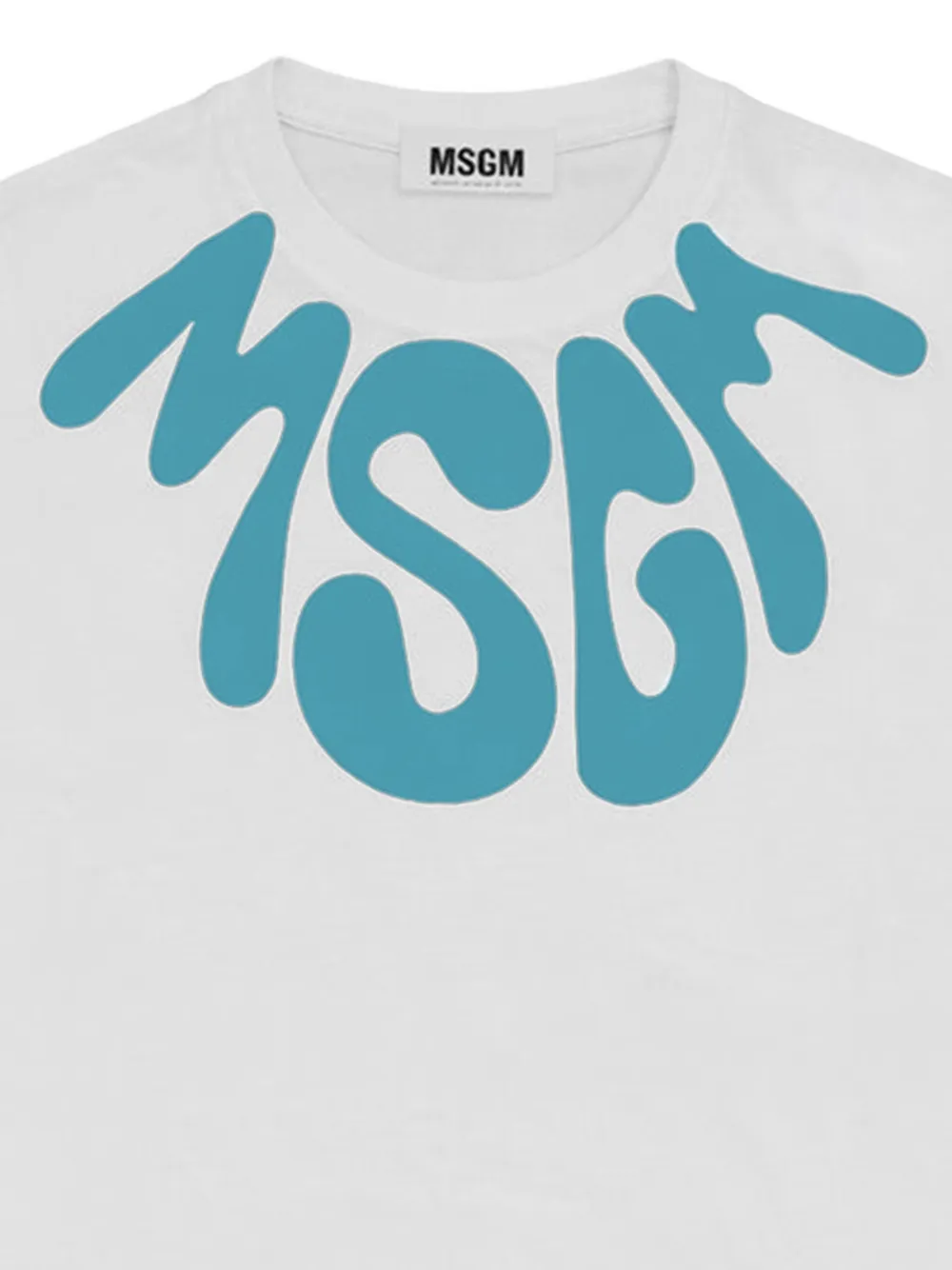 MSGM Kids Katoenen T-shirt met logoprint Wit