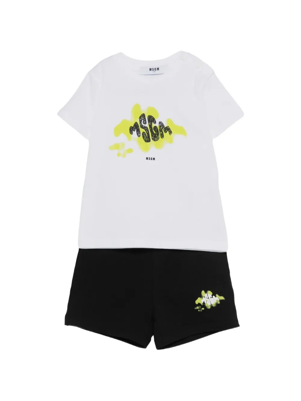MSGM Kids logo-print T-shirt shorts set - Weiß