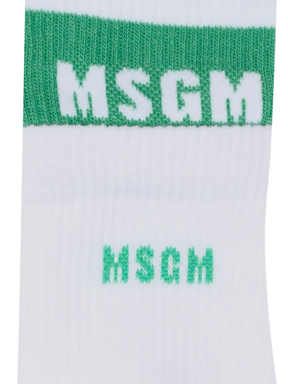 MSGM Kids Gestreepte sokken met intarsia logo Wit