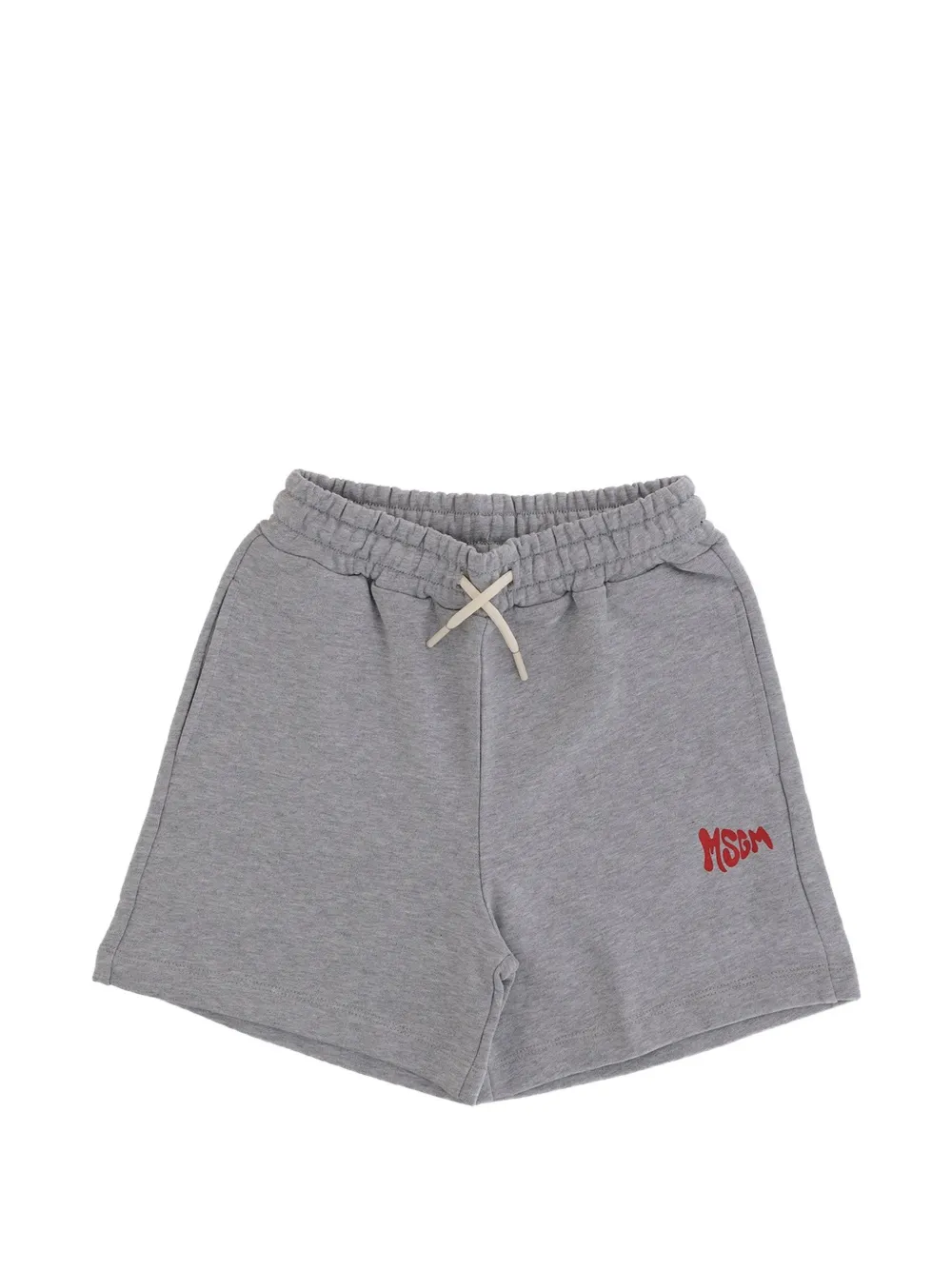 MSGM Kids logo-print drawstring shorts - Grigio