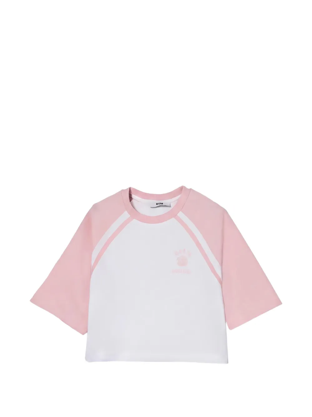MSGM Kids logo-print raglan-sleeve T-shirt - Bianco
