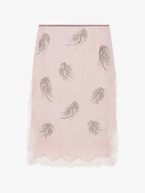 16Arlington Liri crystal-embellished lace-trim midi skirt