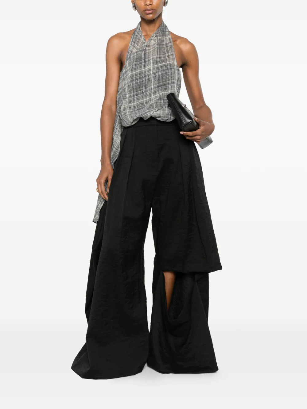 Coperni Draped Halterneck Body in Grey, view 2