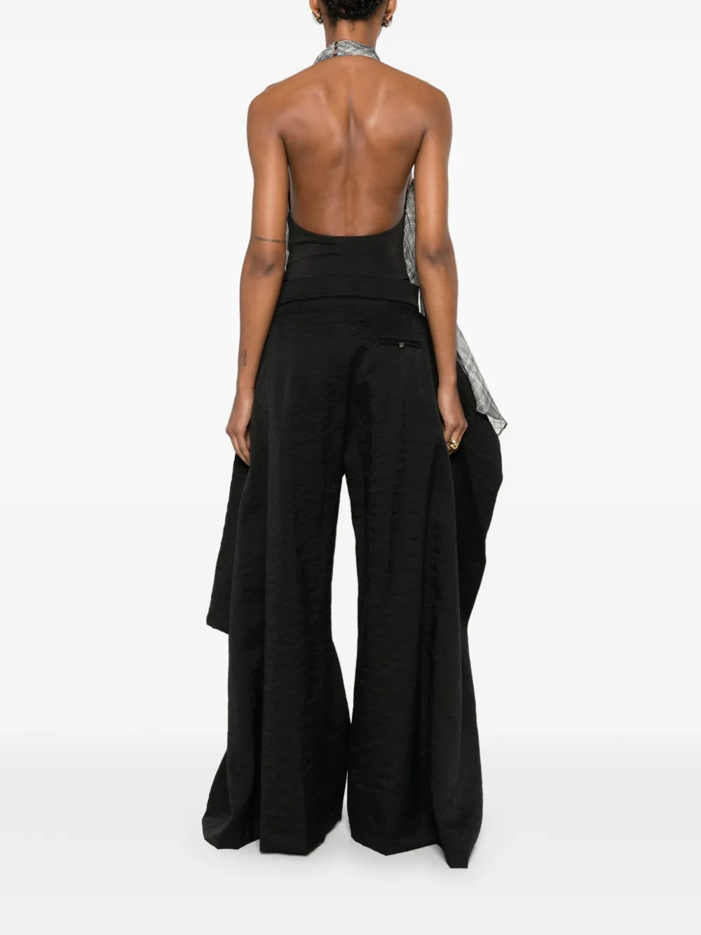 Coperni Draped Halterneck Body in Grey, view 4