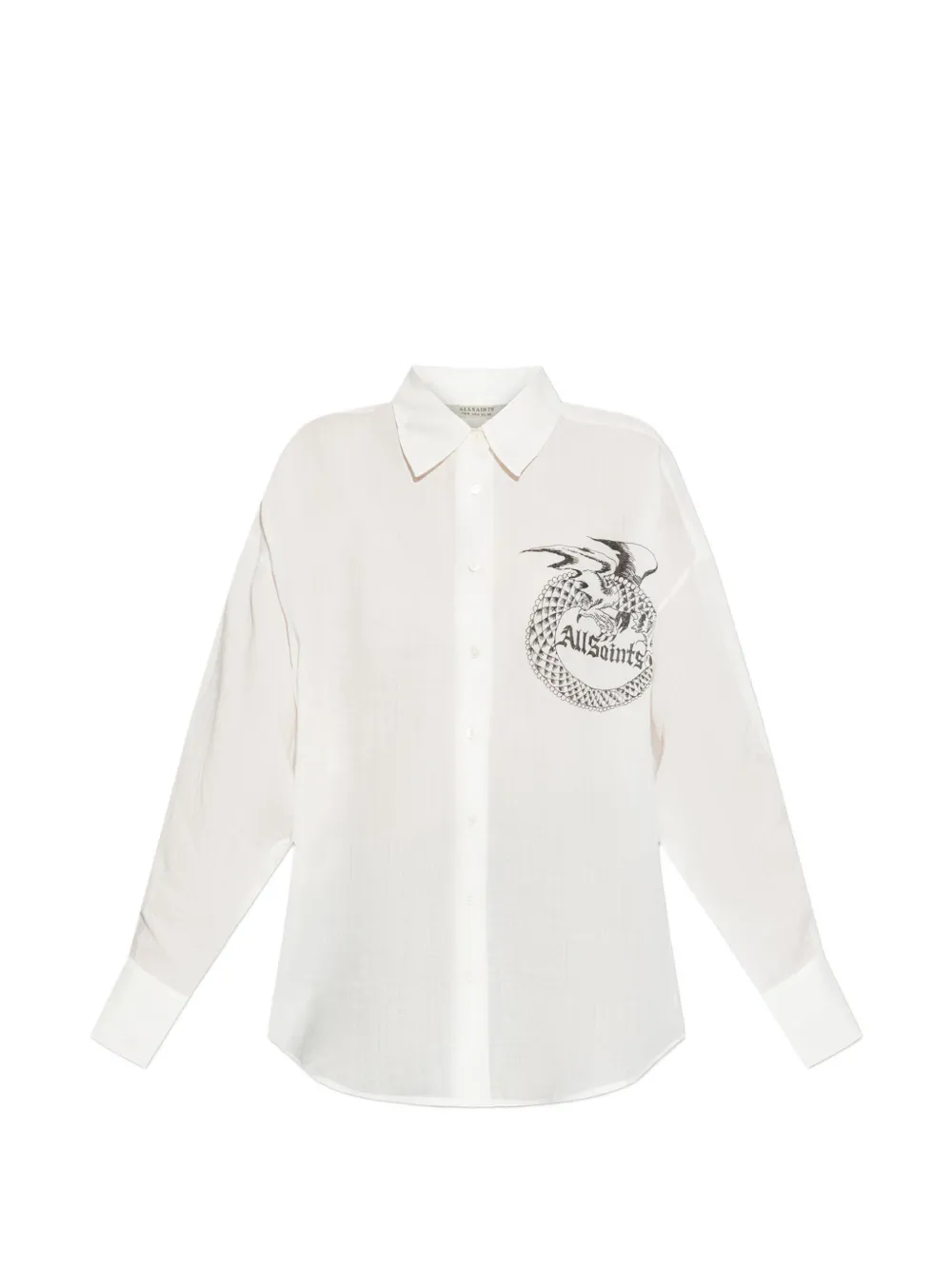 Allsaints Sparrow Printed Shirt In White
