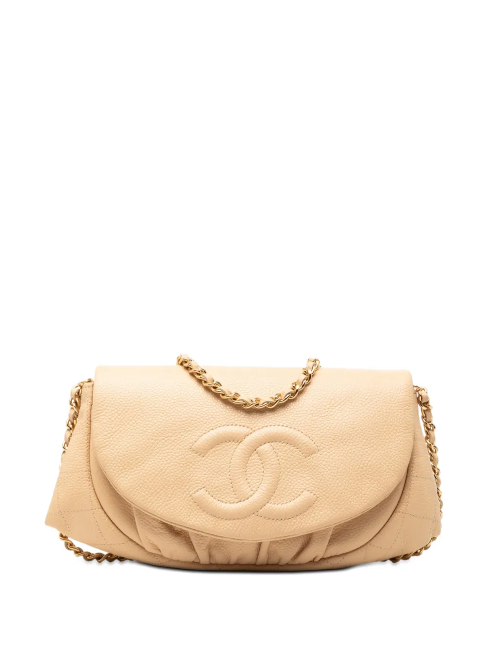 CHANEL Pre-Owned 2012 CC Caviar Half Moon Wallet on Chain crossbody bag - Marrone