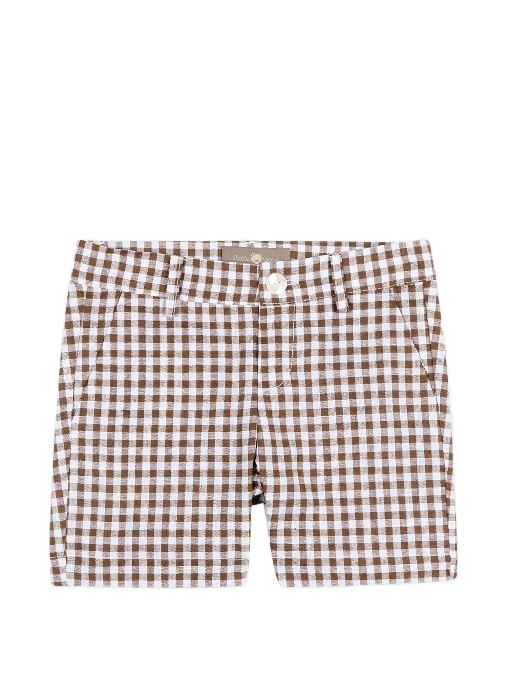 Little Bear gingham-check shorts - Marrone