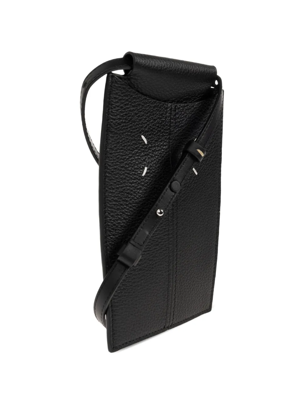 Maison Margiela Telefoonhoesje van bewerkt leer Zwart
