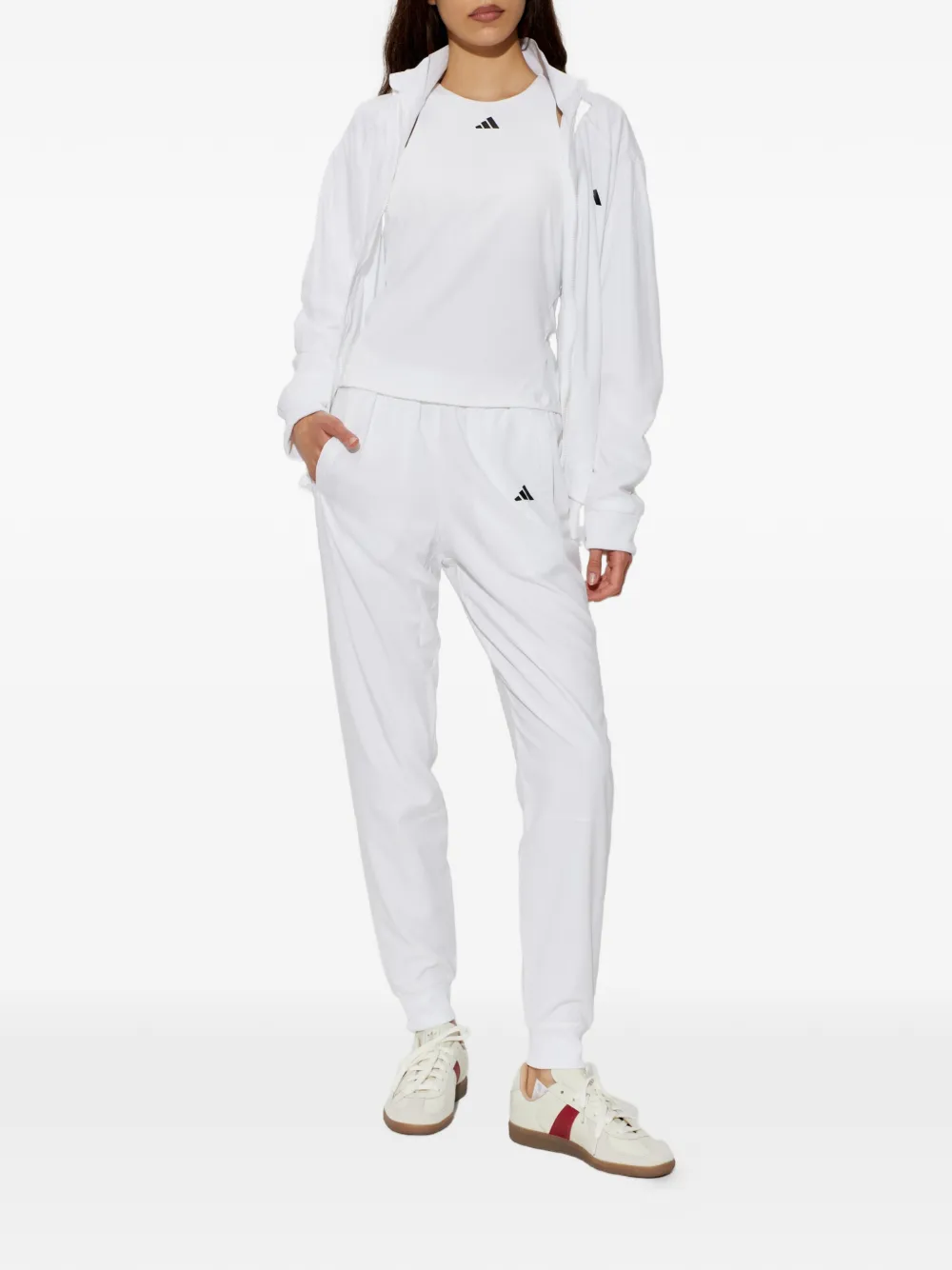 adidas Walk-On logoprint trainingsjack met ruchemouwen Wit