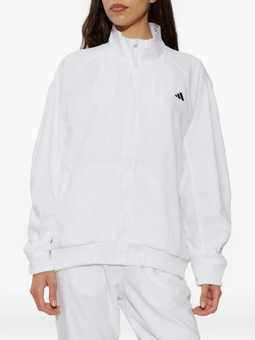adidas Walk-On logoprint trainingsjack met ruchemouwen Wit