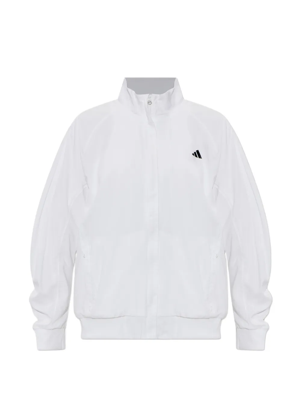 adidas Walk-On logo-print ruched-sleeve track jacket - Weiß