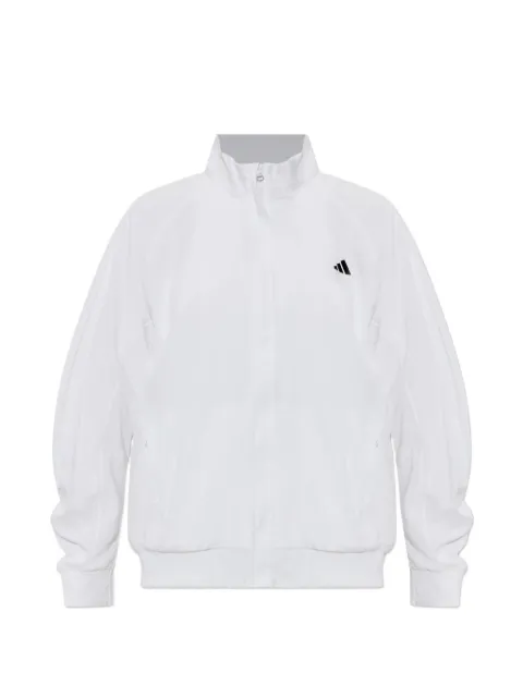 adidas Walk-On logo-print ruched-sleeve track jacket