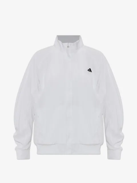 adidas Walk-On logo-print ruched-sleeve track jacket