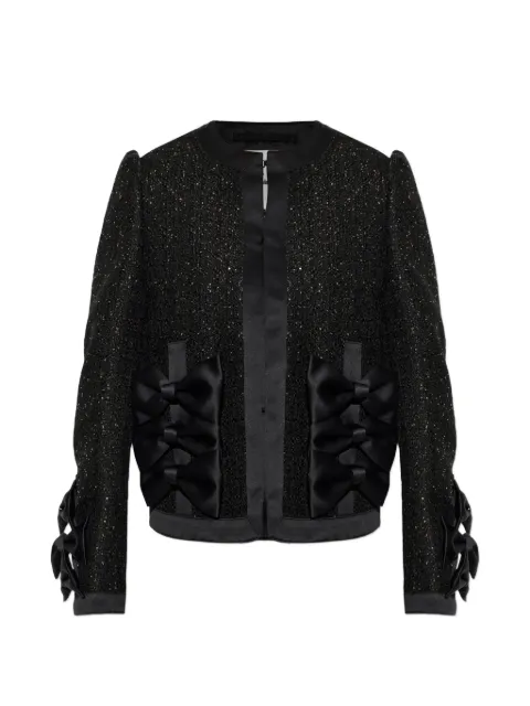 Noir Kei Ninomiya chamarra brillante con detalle de moño