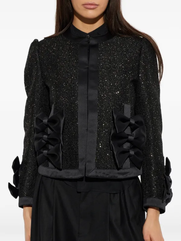 Noir Kei Ninomiya リボンディテール シマージャケット | ブラック
