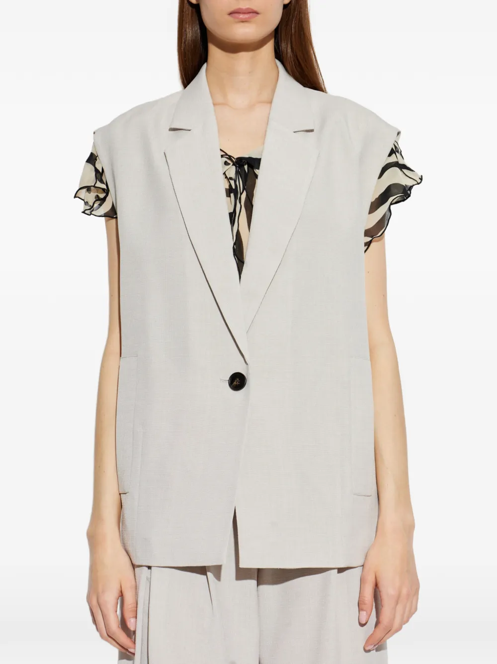 IRO Soledad gilet met enkele rij knopen Grijs