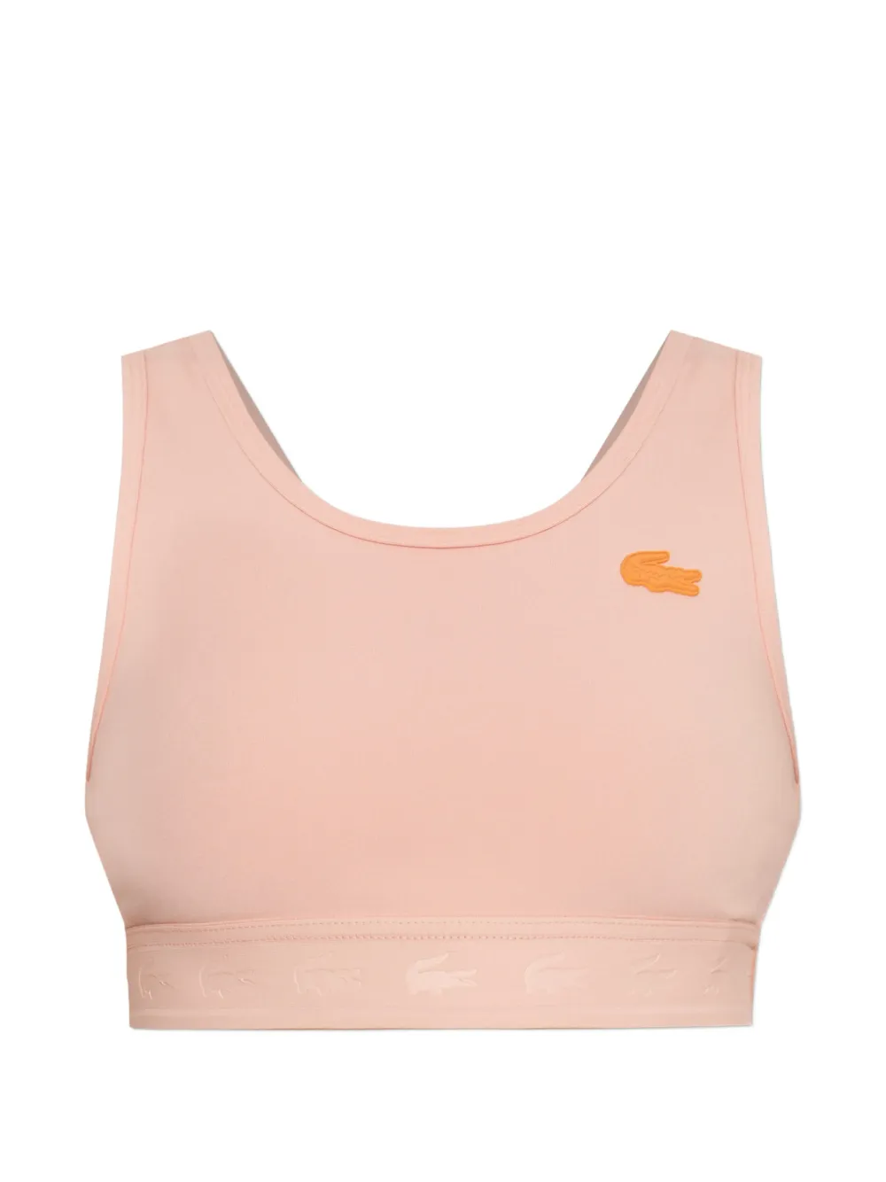 Lacoste logo-patch sports bra - Rosa