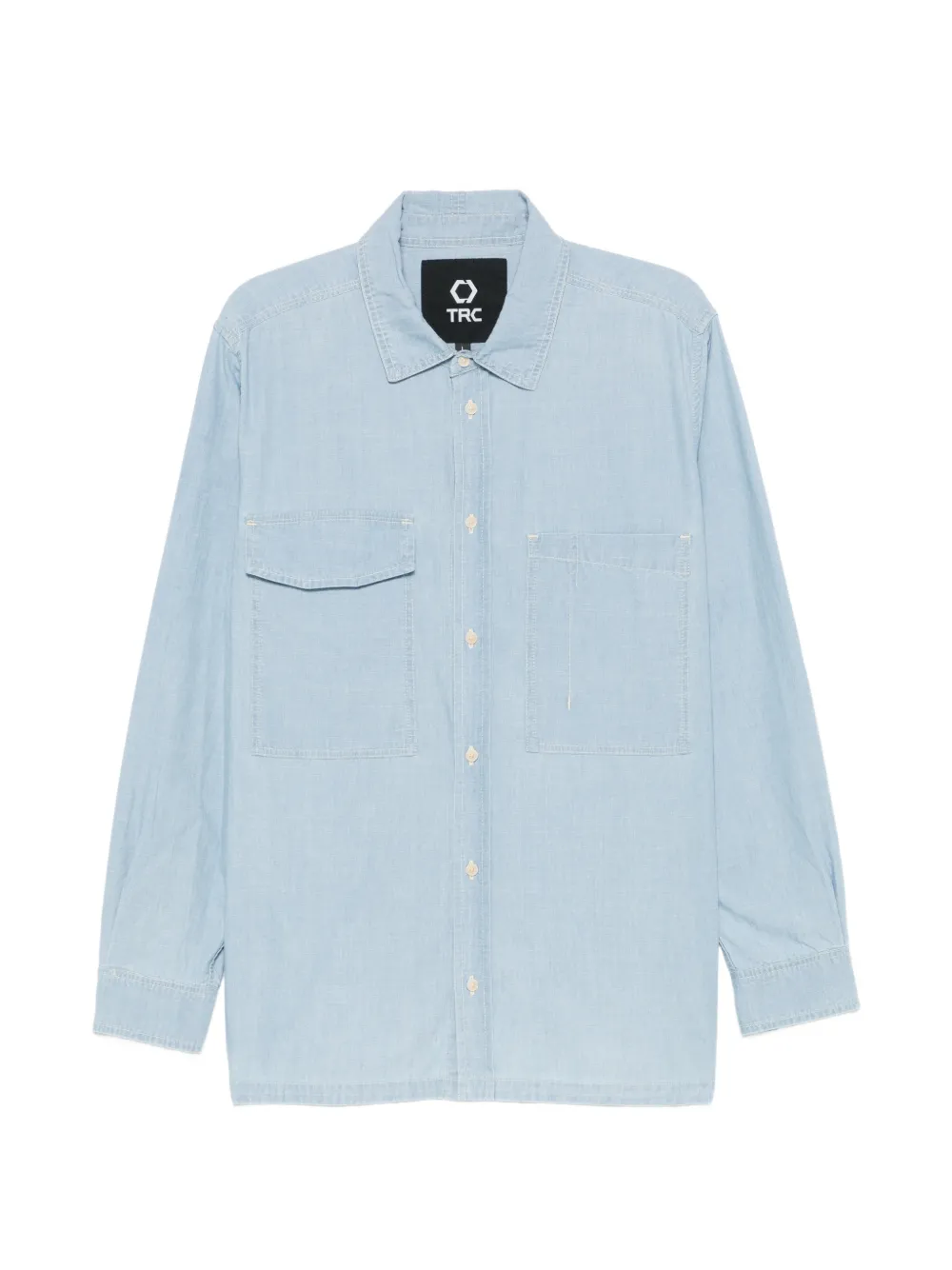 TRC patch-pocket long-sleeve shirt - Blu
