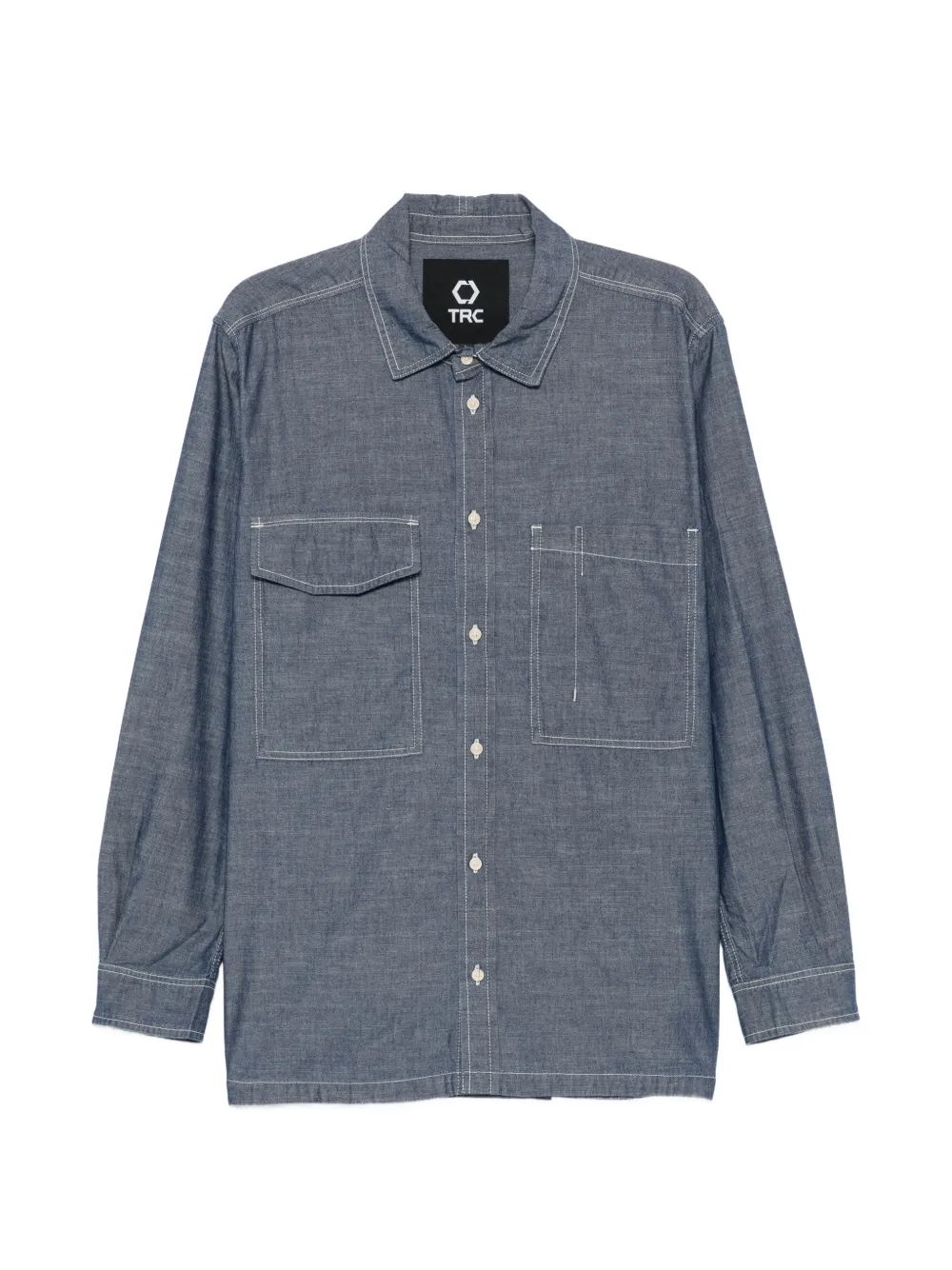 TRC contrast-stitch chest-pocket shirt - Blu