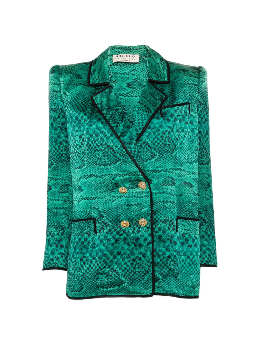 A.N.G.E.L.O. Vintage Cult 1980s snakeskin-print double-breasted blazer - Verde