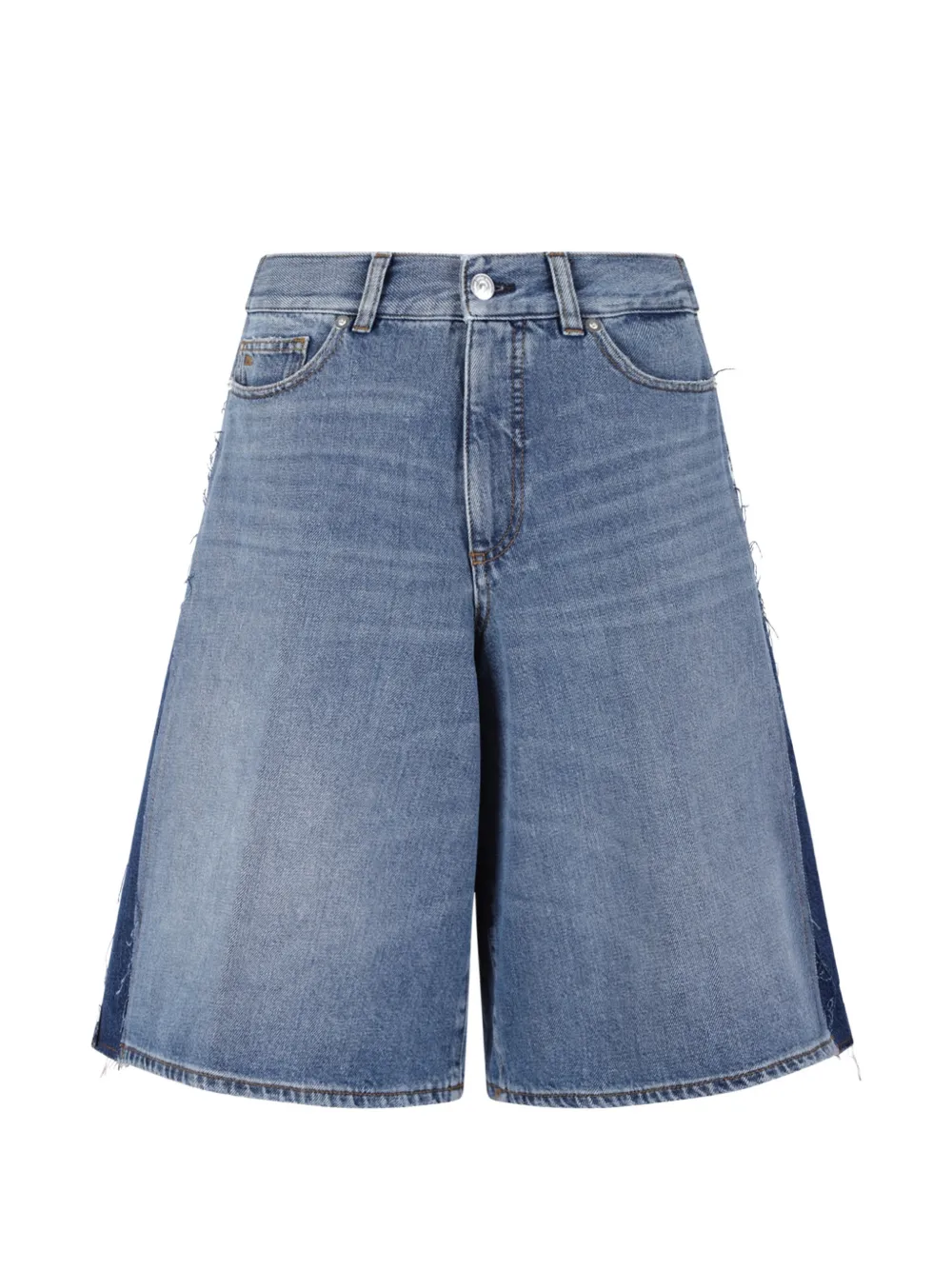 Nine In The Morning panelled frayed-edge shorts - Blu