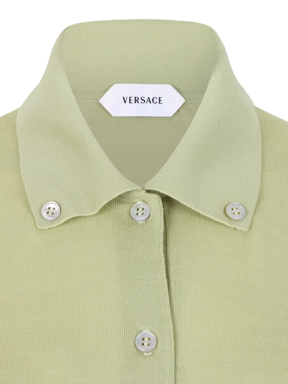 Versace Gebreid wollen vest met borduurwerk Groen