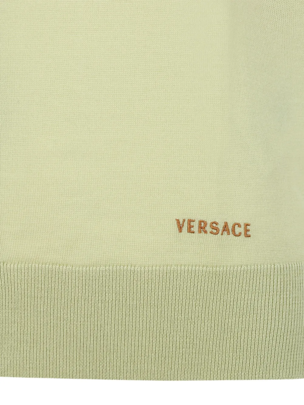 Versace Gebreid wollen vest met borduurwerk Groen