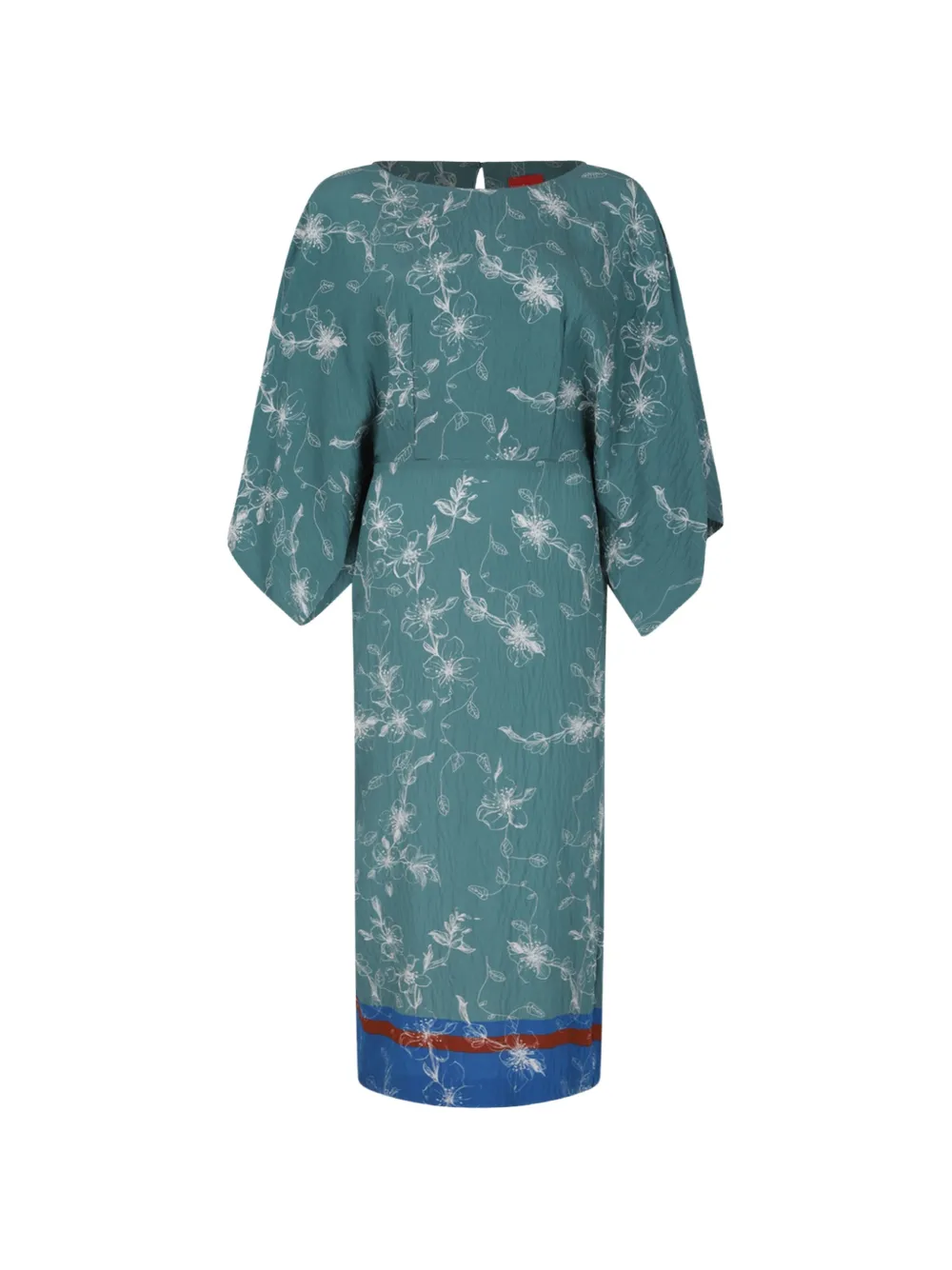 Merci floral-print wide-sleeve dress - Blu