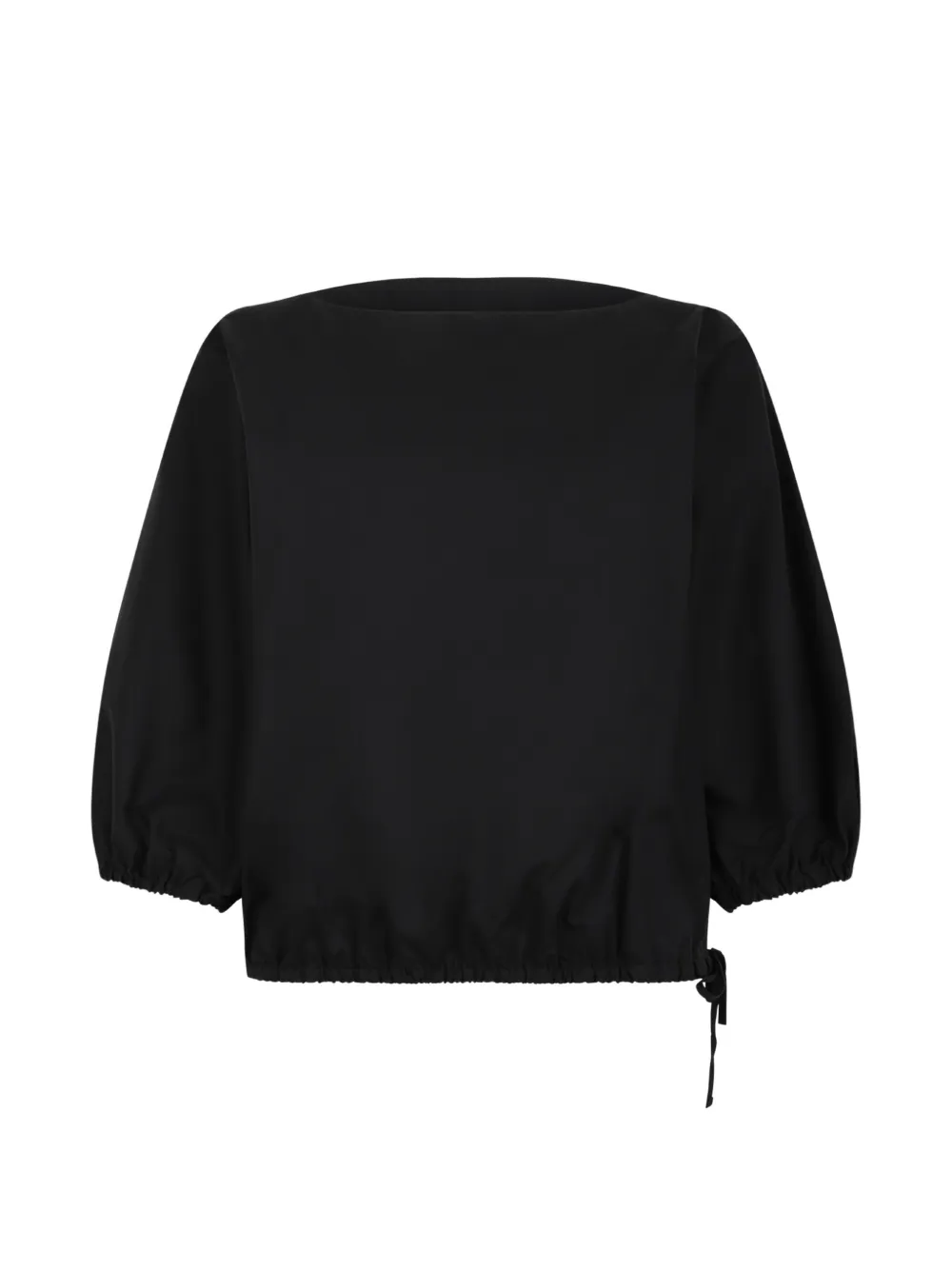 Douuod drawstring-hem puff-sleeve blouse - Nero