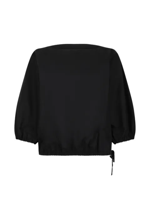 Douuod drawstring-hem puff-sleeve blouse