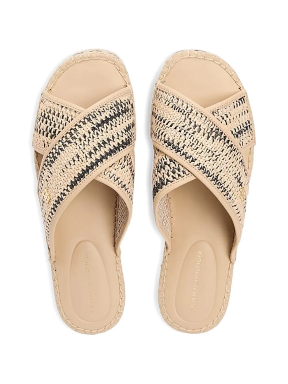 Tommy Hilfiger Geweven espadrilles met gekruiste bandjes Beige