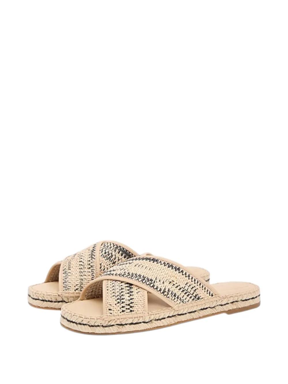 Tommy Hilfiger Geweven espadrilles met gekruiste bandjes Beige