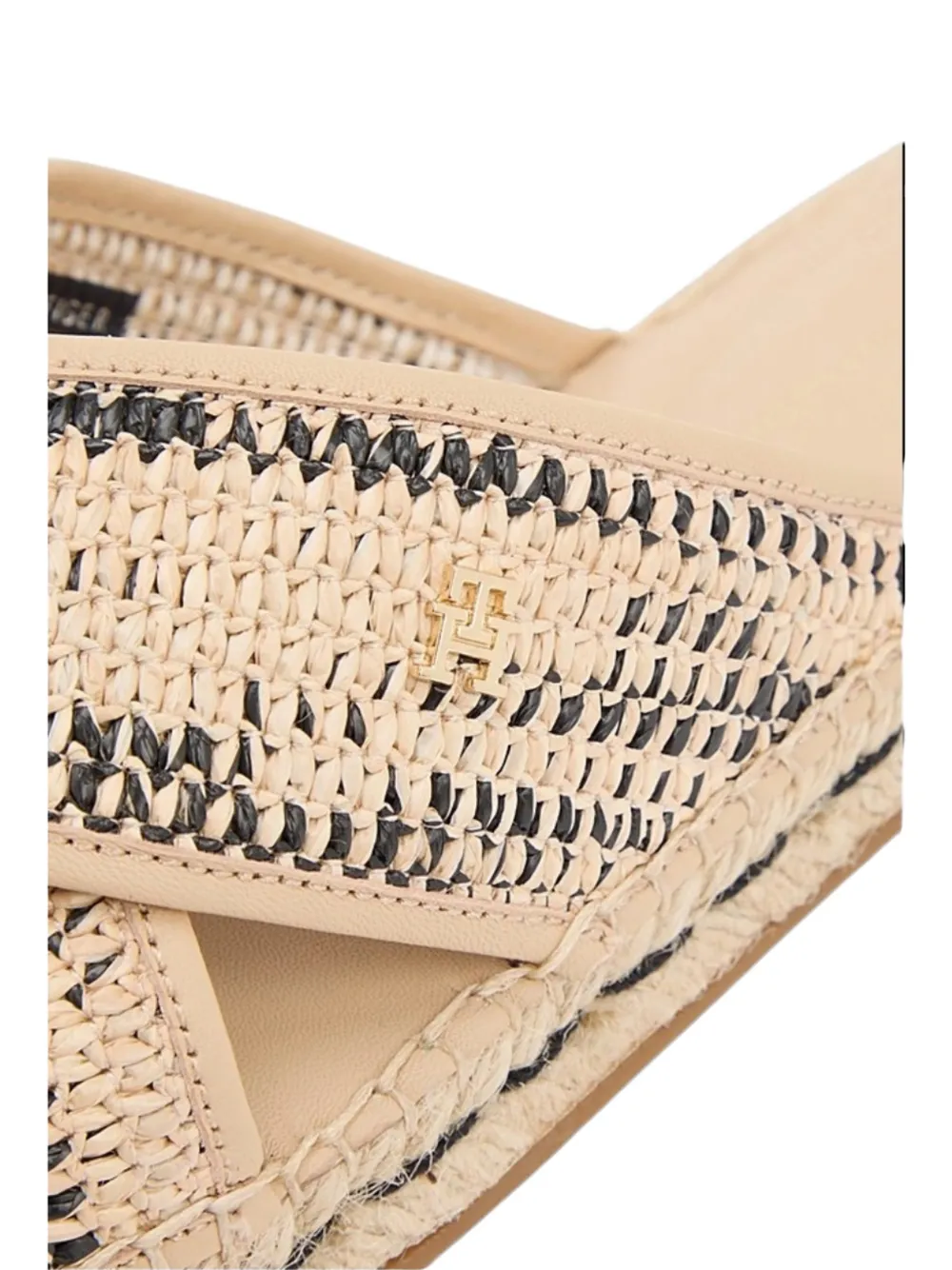 Tommy Hilfiger Geweven espadrilles met gekruiste bandjes Beige