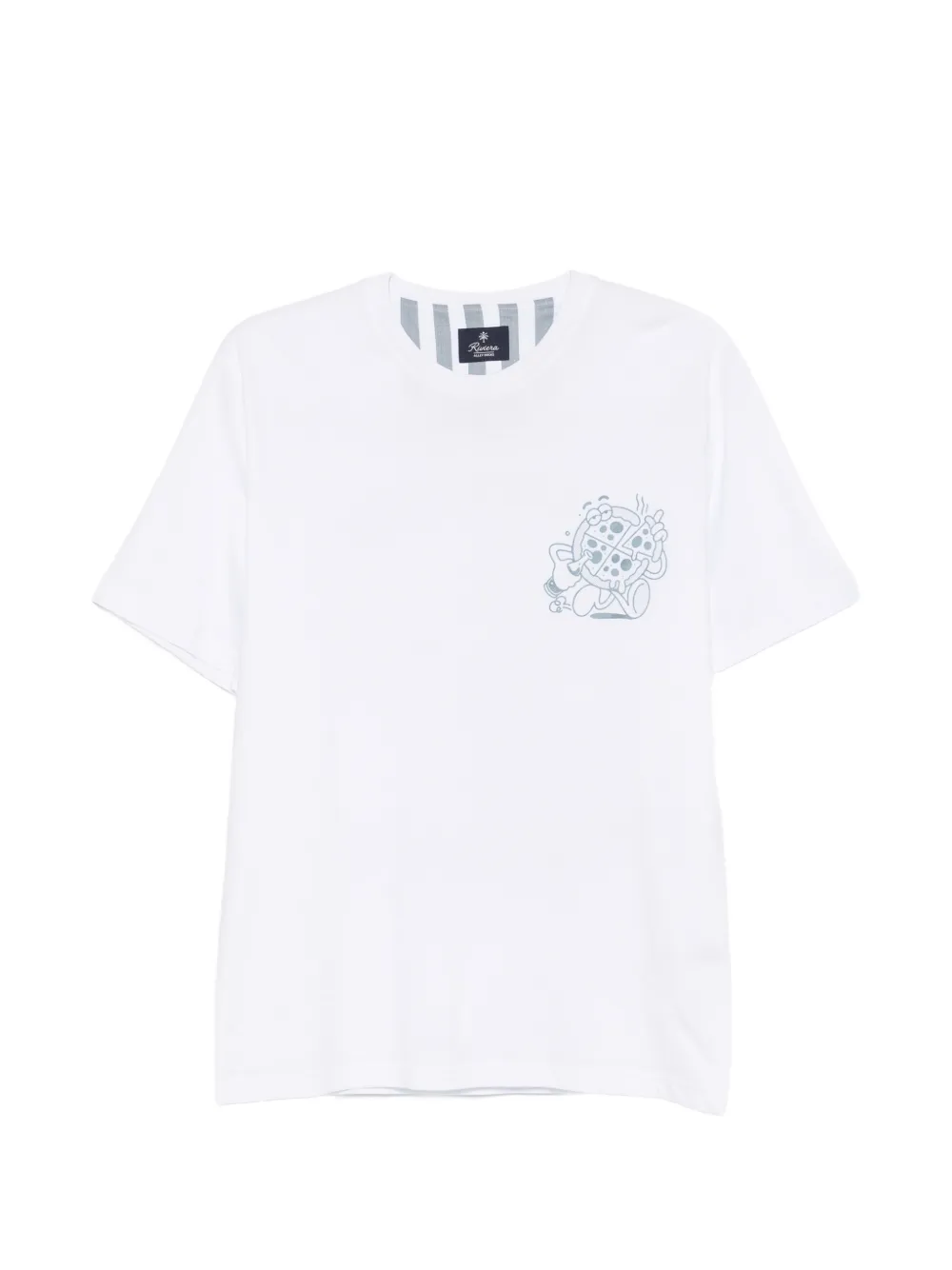 Alley Docks 963 Pizza Esquena graphic-print T-shirt - Bianco